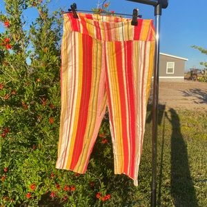 2 piece set colorful patterned capris striped and floral